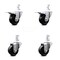 Service Caster 3.5 Inch Soft Rubber Swivel 7/8 Inch Square Stem Caster Total Lock Brakes, 2PK SCC-SQTTL20S3514-SRS-78-2-S-2 - alternate 1